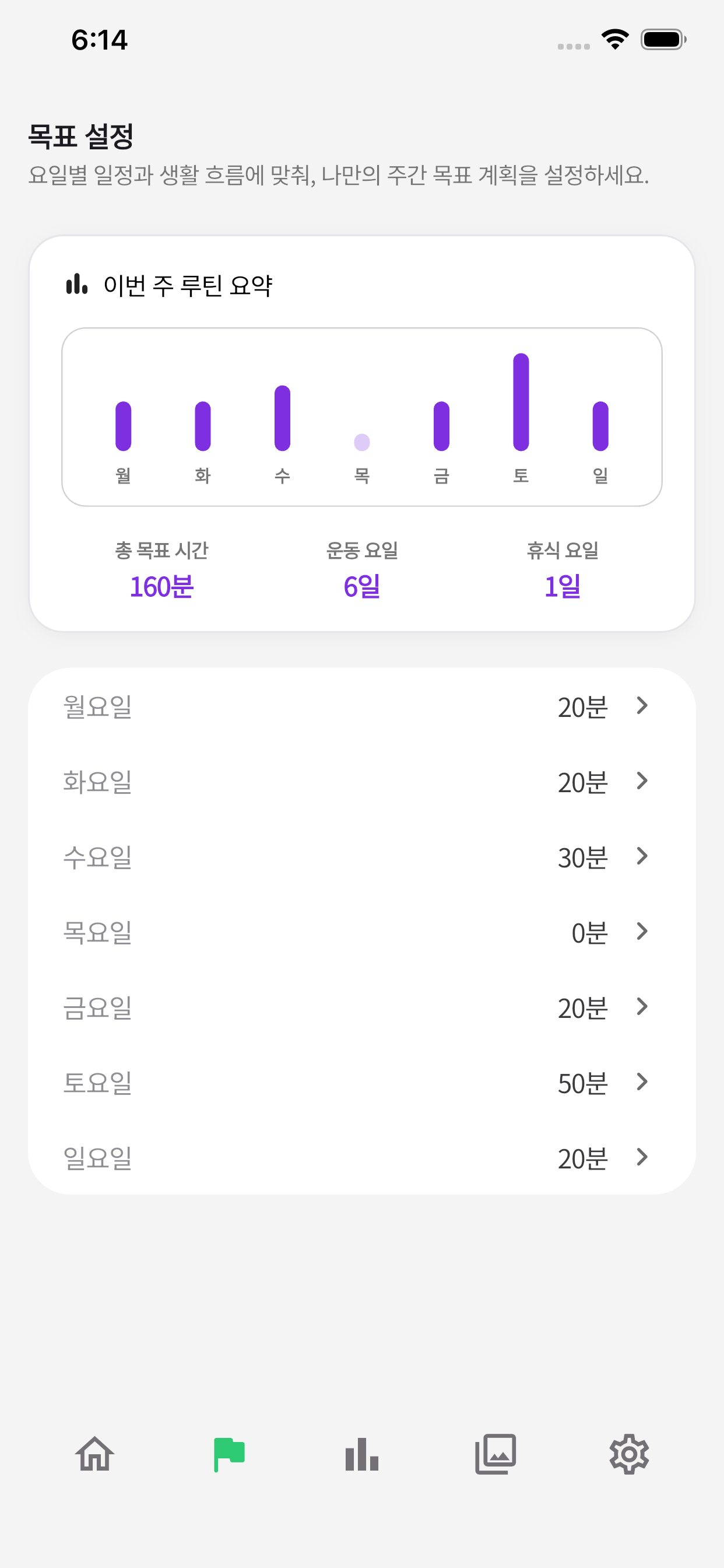 유연한 주간 목표